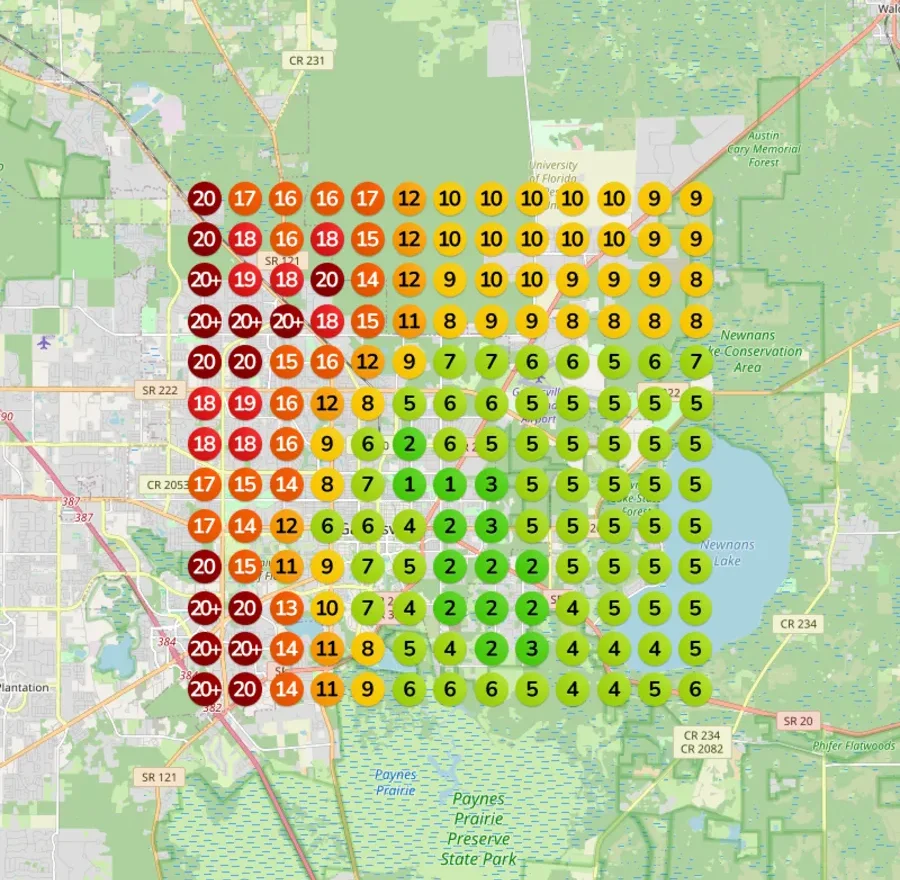 Rank grid on June 3: the west side mostly red and orange, ranks in the teens and twenties.